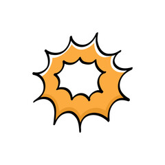 Speech bubble star. Comic speech bubble with  emotion. Hand drawing. Color vector illustration in cartoon line style.