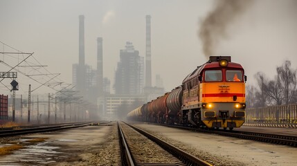 Freight transportation in industrial landscape