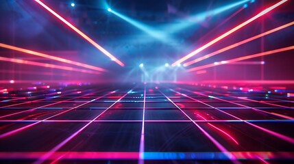 futuristic, abstract, illustration, design, laser, night, technology, blue, bright, vector, background, galaxy, glowing, poster, template, sky, nostalgia, purple, light, striped, geometric, 1980, retr