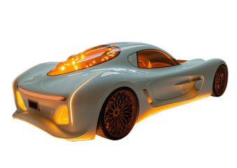 Futuristic electric technology car, energy saving and global warming reduction concept on transparent background.PNG