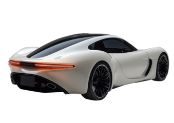 Futuristic electric technology car, energy saving and global warming reduction concept on transparent background.PNG