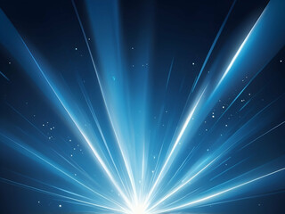 Fototapeta premium abstract childish Shining glare refulgence on a blue background. Shiny blue bright white beam ray blur space.