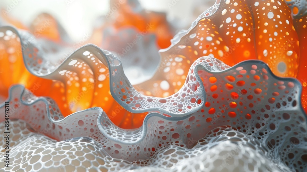 Fototapete a 3d rendering of an organic structure. it looks like a coral.