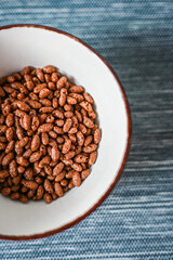 Puffed rice cereal with chocolate in a bowl