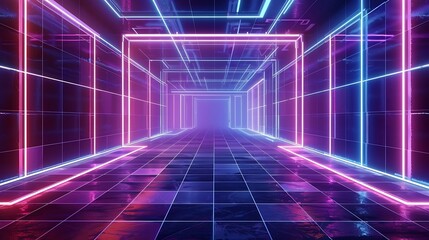 Obraz premium futuristic, abstract, illustration, design, laser, night, technology, blue, bright, vector, background, galaxy, glowing, poster, template, sky, nostalgia, purple, light, striped, geometric, 1980, retr
