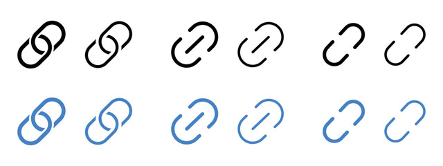 Set of share icon. Link button sign. Url symbol. Link chain icon. Connect vector button.