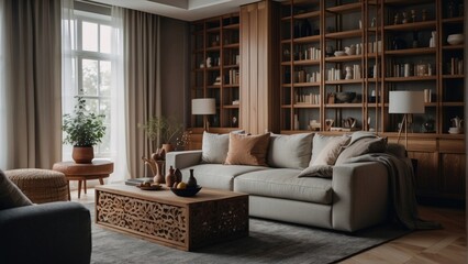 Cozy living room with a Scandinavian accent