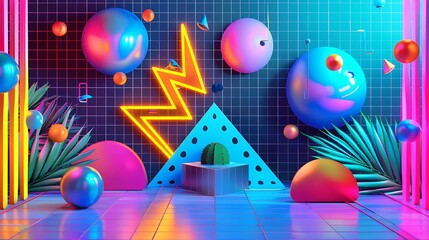 futuristic, abstract, illustration, design, laser, night, technology, blue, bright, vector, background, galaxy, glowing, poster, template, sky, nostalgia, purple, light, striped, geometric, 1980, retr