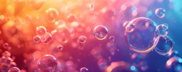Artistic background featuring bubbles and a gradient color scheme