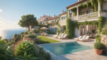 Fototapeta premium Sunny holiday terrace