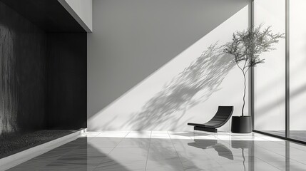 Minimalist art with clean lines and a monochromatic color scheme, focusing on simplicity and elegance