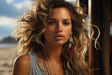 Portrait of a young girl. Close-up