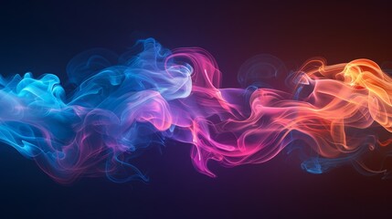 Fototapeta premium Abstract image featuring bright neon smoke effects