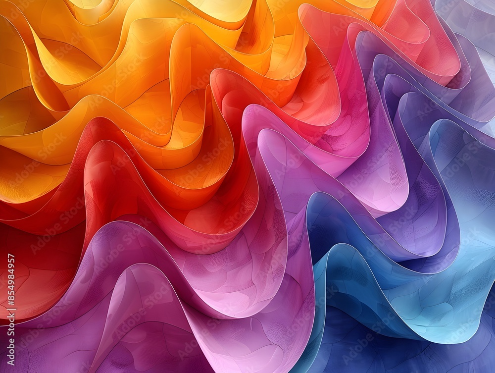 Poster mesmerizing dreamscape of colorful abstract curved flowing patterns and gradients