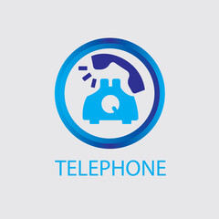 Gradient Neon Blue telephone icon vector image 