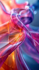 Captivating Digital Abstract with Curving Lines and Kaleidoscopic Colors