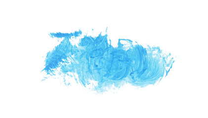 Blue watercolor paint brush stroke isolated on transparent background. watercolor png.