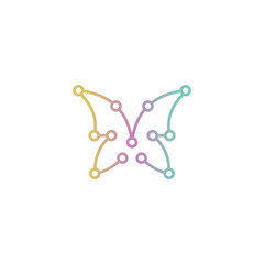 colorful abstract butterfly simple sleek creative geometric modern logo design