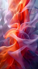 Obraz premium Mesmerizing Curving Abstract Lines with Prismatic Hues in Organic Surreal Digital