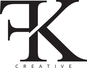 FK or KF letter modern logo design