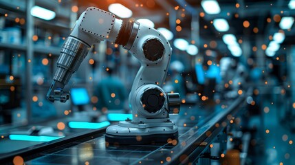 Fototapeta premium The future of surgery is here with a robotic arm that collaborates with surgeons, using AI to enhance precision and improve patient care in the operating room. 