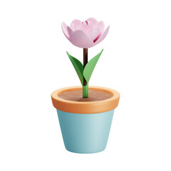 flower pot 3D illustration