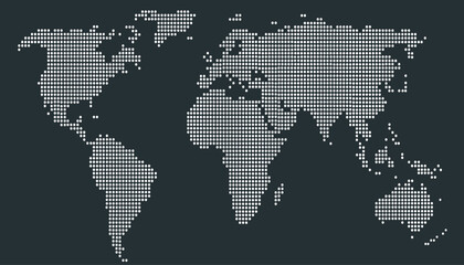 Dotted color world map vector	