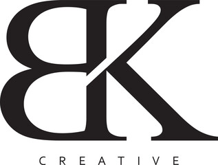 BK or KB letter modern logo design