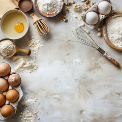 Top view of Baking background with copy space generated.AI