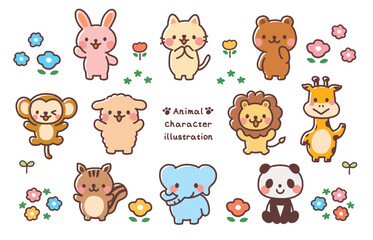 かわいい動物のイラストセット