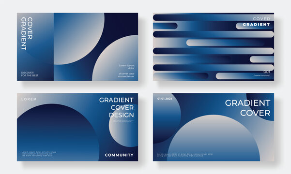 Set of template background design vector. Collection of creative abstract gradient vibrant colorful perspective geometric shape background. Art design for business card, cover, banner, wallpaper.