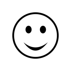 Black and white smiling emoticon vector