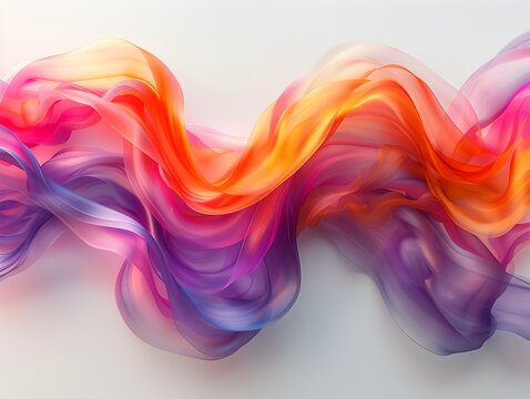 Fluid Abstract Intertwining Ribbons of Saturated Colors in Captivating Dance Across Bright