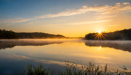 sunrise over lake