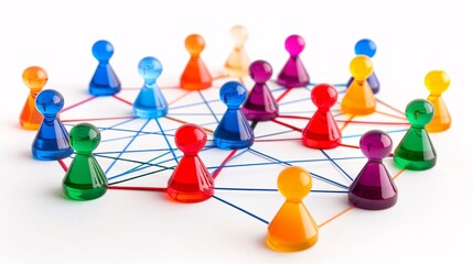 Illustration of stakeholder analysis with network diagram, white background