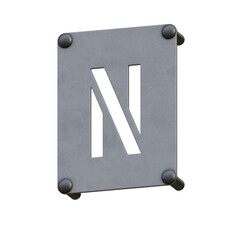 Metalic Sign 3D Alphabet PNG Letters