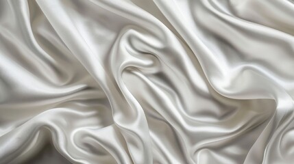 Obraz premium Experience the allure of luxury with this elegant white silver fabric, crafted with a sumptuous satin texture and a delicate natural blur for a sophisticated aesthetic