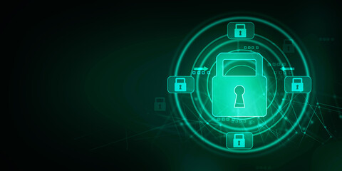 Obraz premium 2d illustration Safety concept: Closed Padlock on digital background