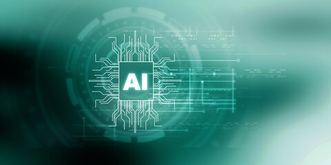 Obraz premium 2d illustration Artificial Intelligence (AI) concept