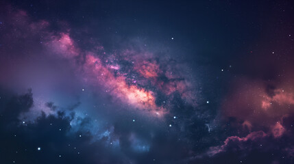 Fototapeta premium Bright Galaxy in Starry Night Sky. Space Background