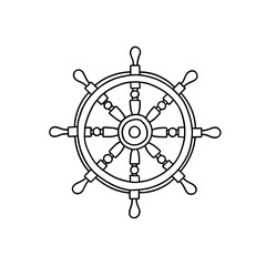 Obraz premium Wheel for ship vector cartoon illustration, isolated on white background. linear style