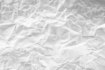 Obraz premium Crumpled White and Gray Paper Texture Background with Wrinkles and Creases