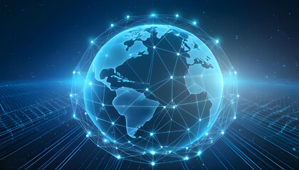 Obraz premium Abstract technology background of high speed global data transfer, ultra fast broadband