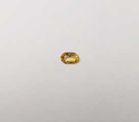 Citrine gemstones yellow oval front
