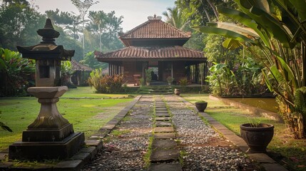 Fototapeta premium Traditional house with fresh view