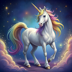 Unicorn illustration. Generative Ai