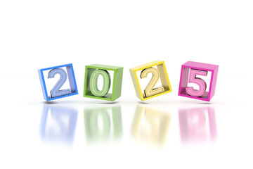 New Year 2025 Creative Design Concept - 3D Rendered Image	