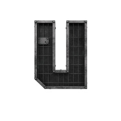 Industrial Box 3D Alphabet PNG Letters