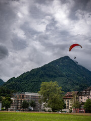 paraglider over the mountains