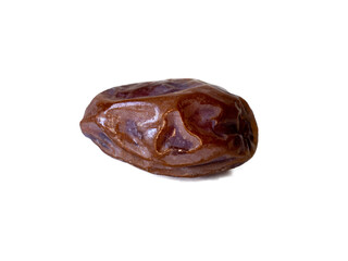 Dried date on white background. Dried isolated fruits. Image of dates for advertising and packaging